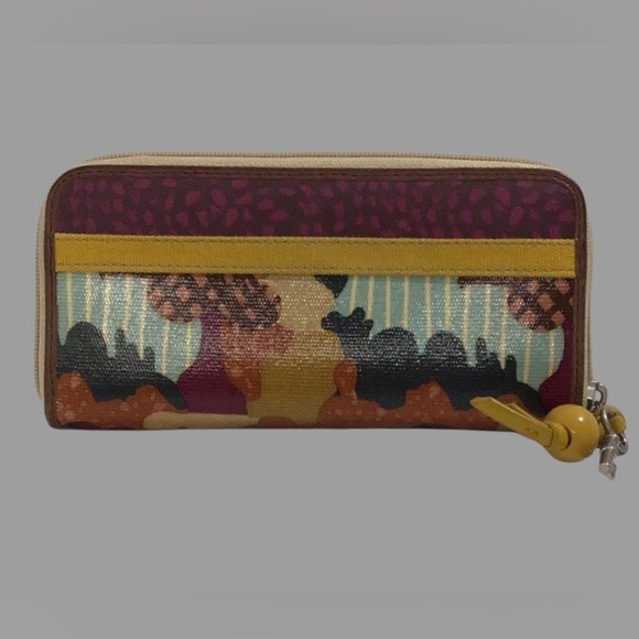 FOSSIL Key-Per Large Shoulder Bag with Matching Wallet in Coated Canvas - Picture 12 of 14